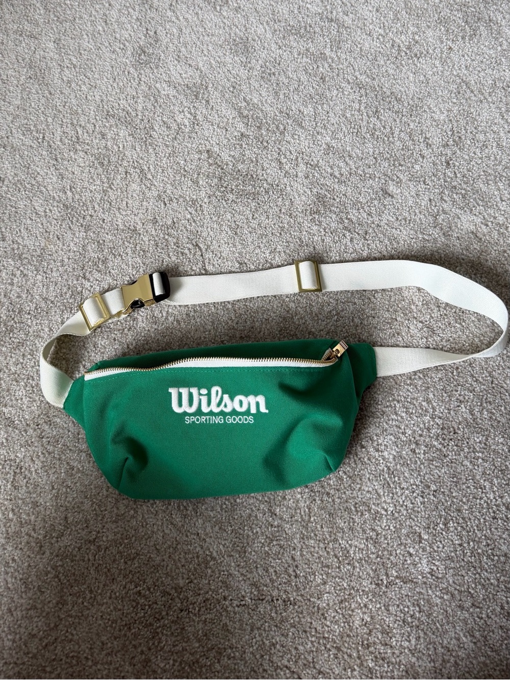 Wilson All Sport Belt Bag Field Green Fanny Pack with White Strap and Gold